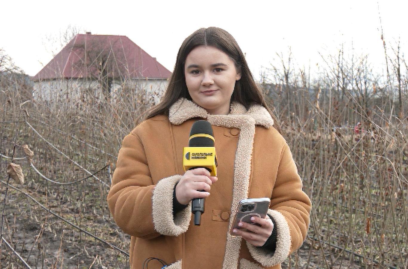 Сніжана Заверуха під час зйомки сюжету